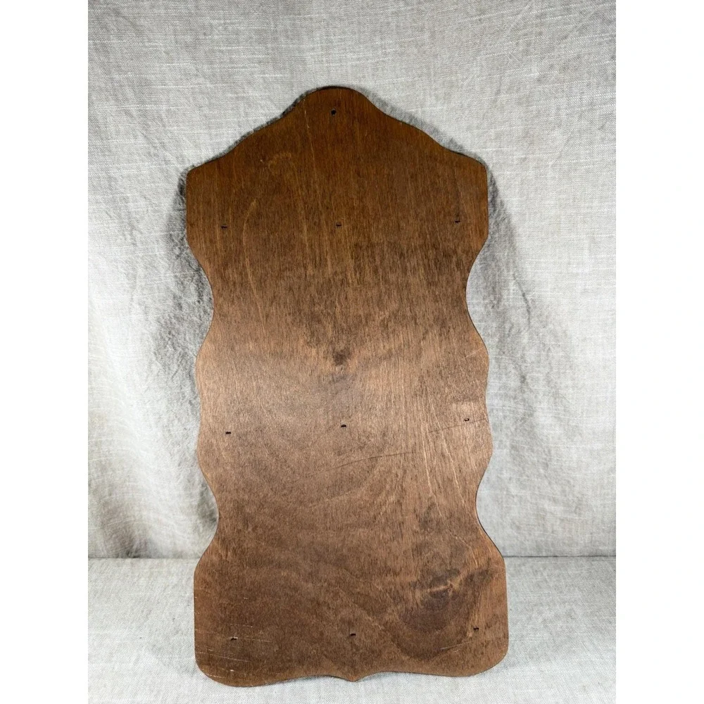Vintage Wood Spoon Display Rack, 18 Slot Scalloped Wall Organizer